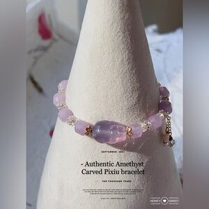 - Authentic Amethyst Carved Pixiu bracelet
